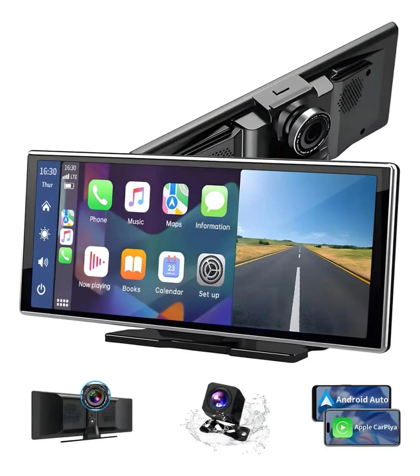 ALGONETO Estéreo Portátil 11,26" con CarPlay y Cámara de Tablero