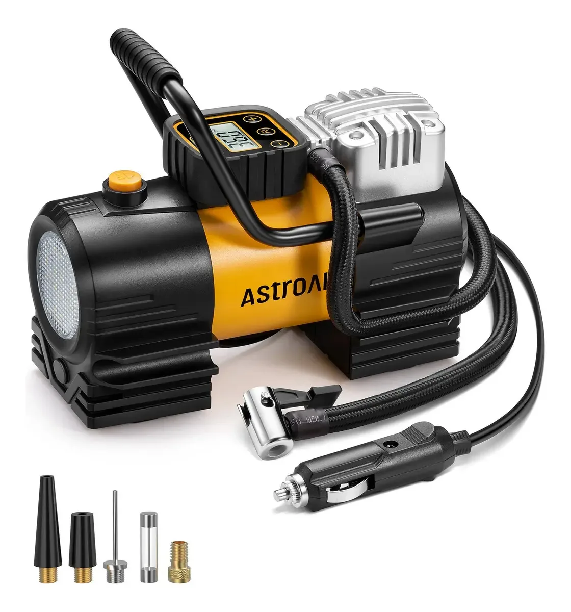 Compresor de Aire Metálico 150PSI Inflador de Llantas Portátil para Auto Coche y Moto con LED AstroAI