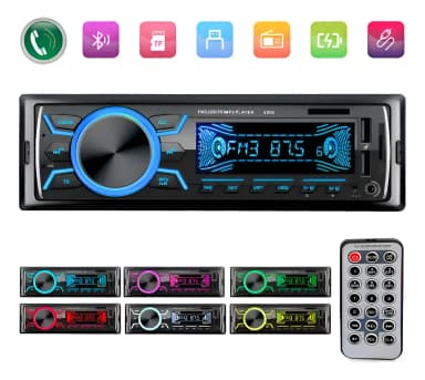 Autoestéreo 1 DIN MP3 con Bluetooth y Asistente de Voz