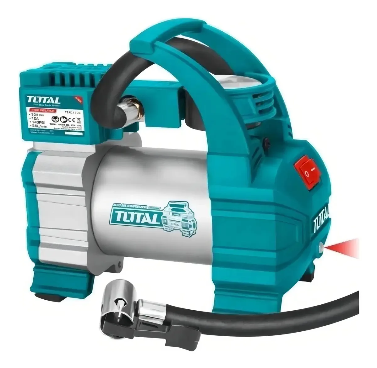 Compresor Total Tools Ttac1406 Color Turquesa/Gris
