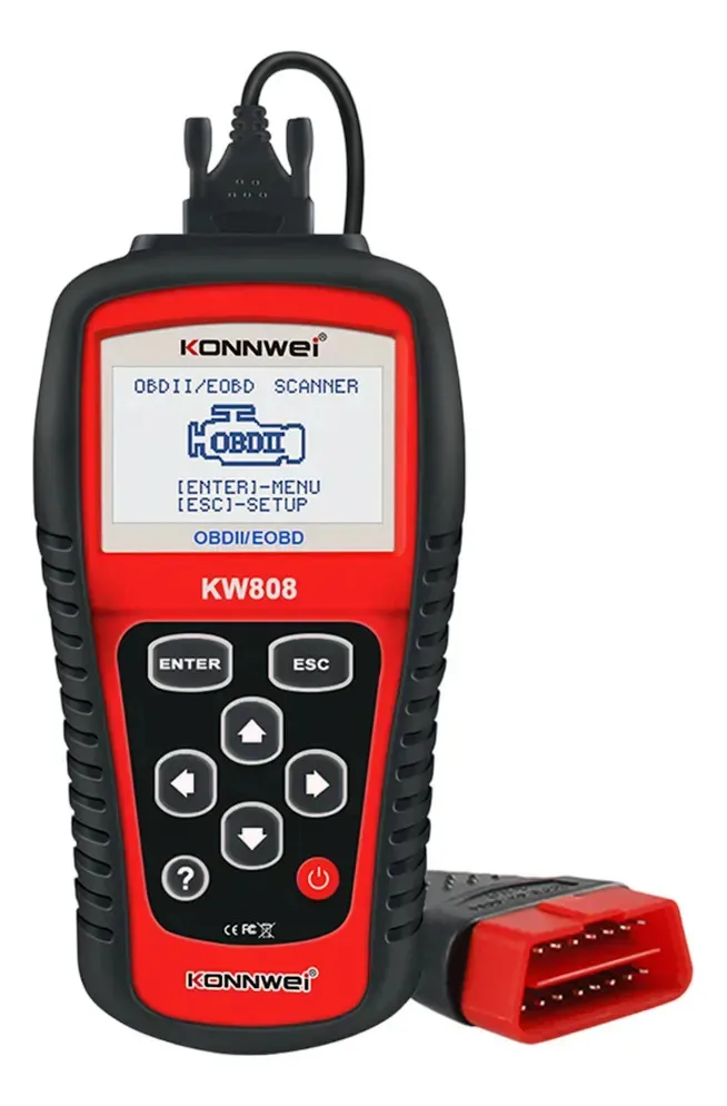 Escáner Automotriz Konnwei KW808 para Diagnóstico OBD2 de Vehículos